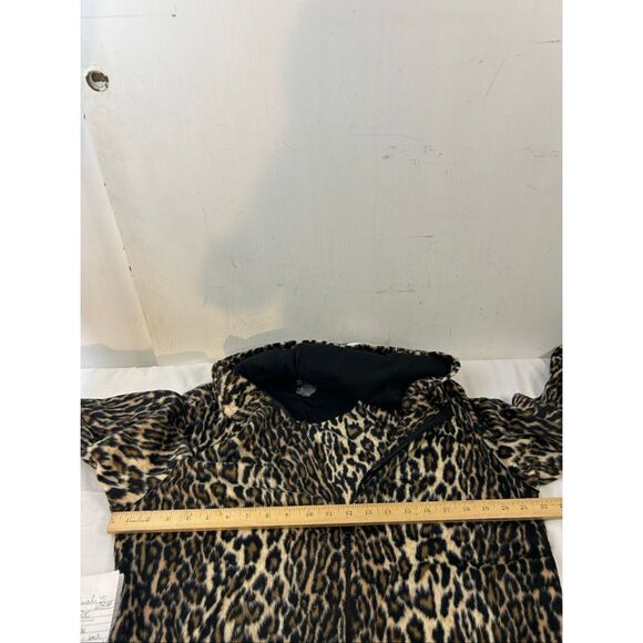 Nick Nora XL pajamas Cheetah Leopard Cat brown black zipper suit hooded - Picture 7 of 7